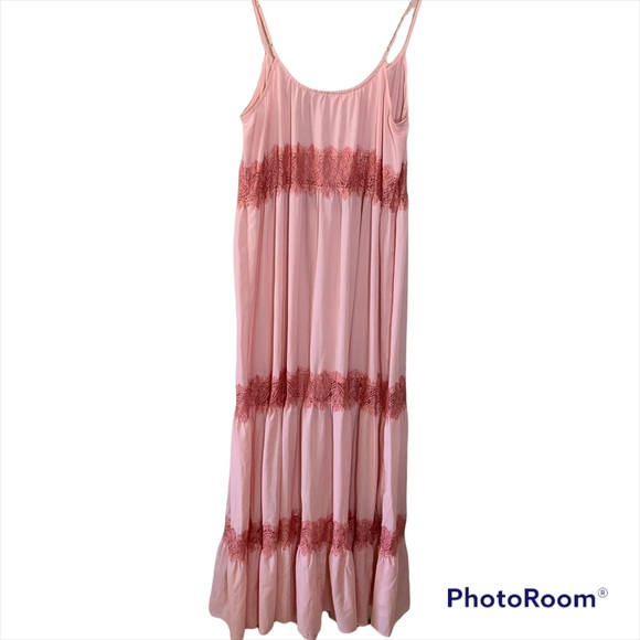 NWT Free People Sheet Lace Maxi Dress in Antique Rose - Picture 4 of 7
